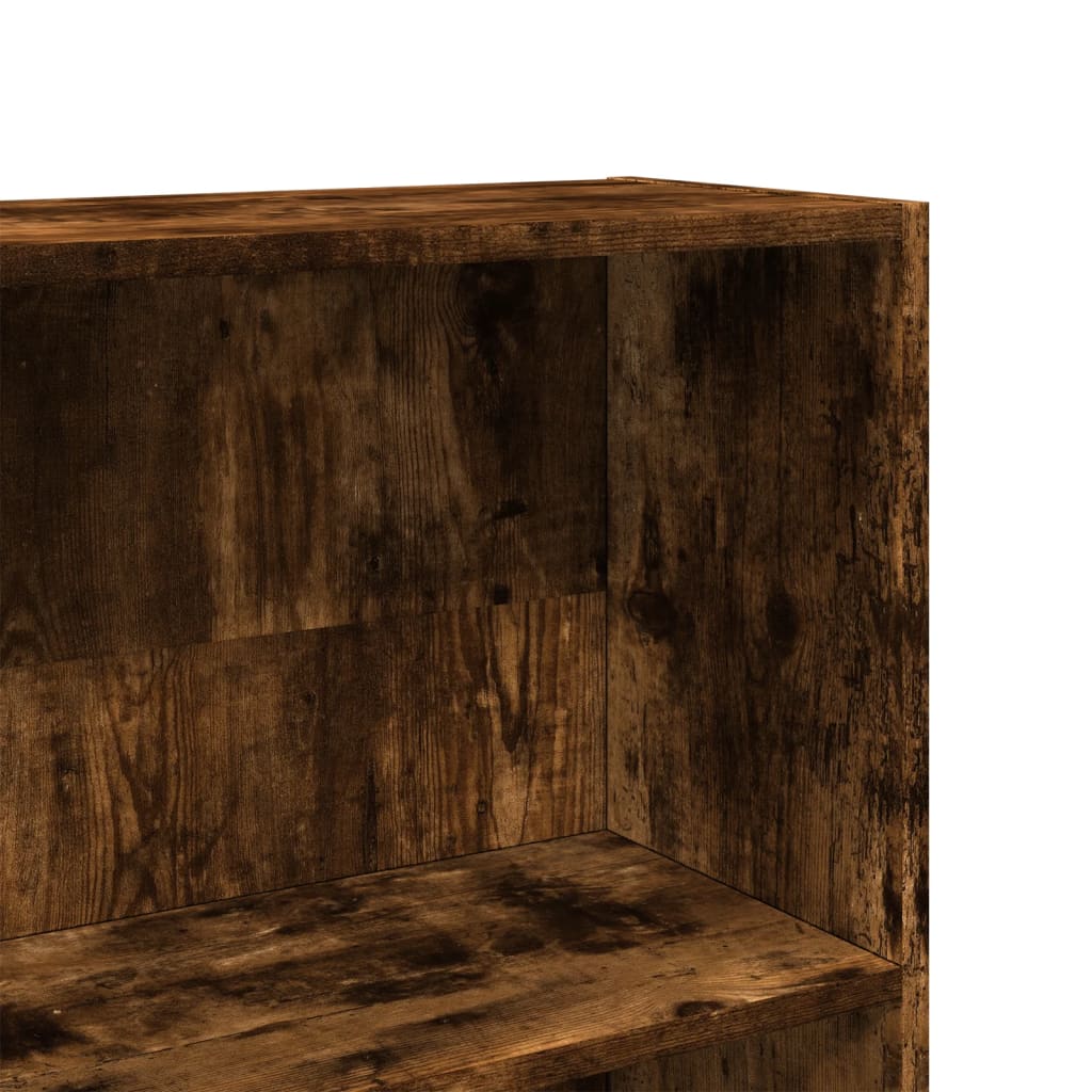 füstös tölgy színű szerelt fa könyvszekrény 80 x 24 x 176 cm