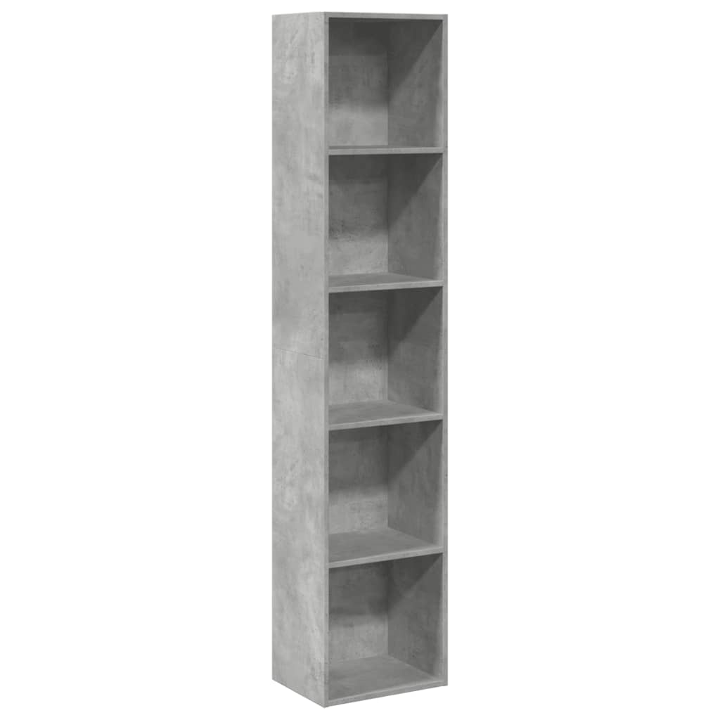 betonszürke szerelt fa könyvespolc 40 x 30 x 189 cm