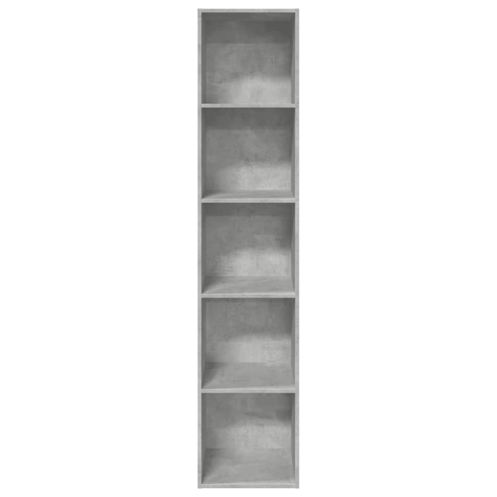 betonszürke szerelt fa könyvespolc 40 x 30 x 189 cm