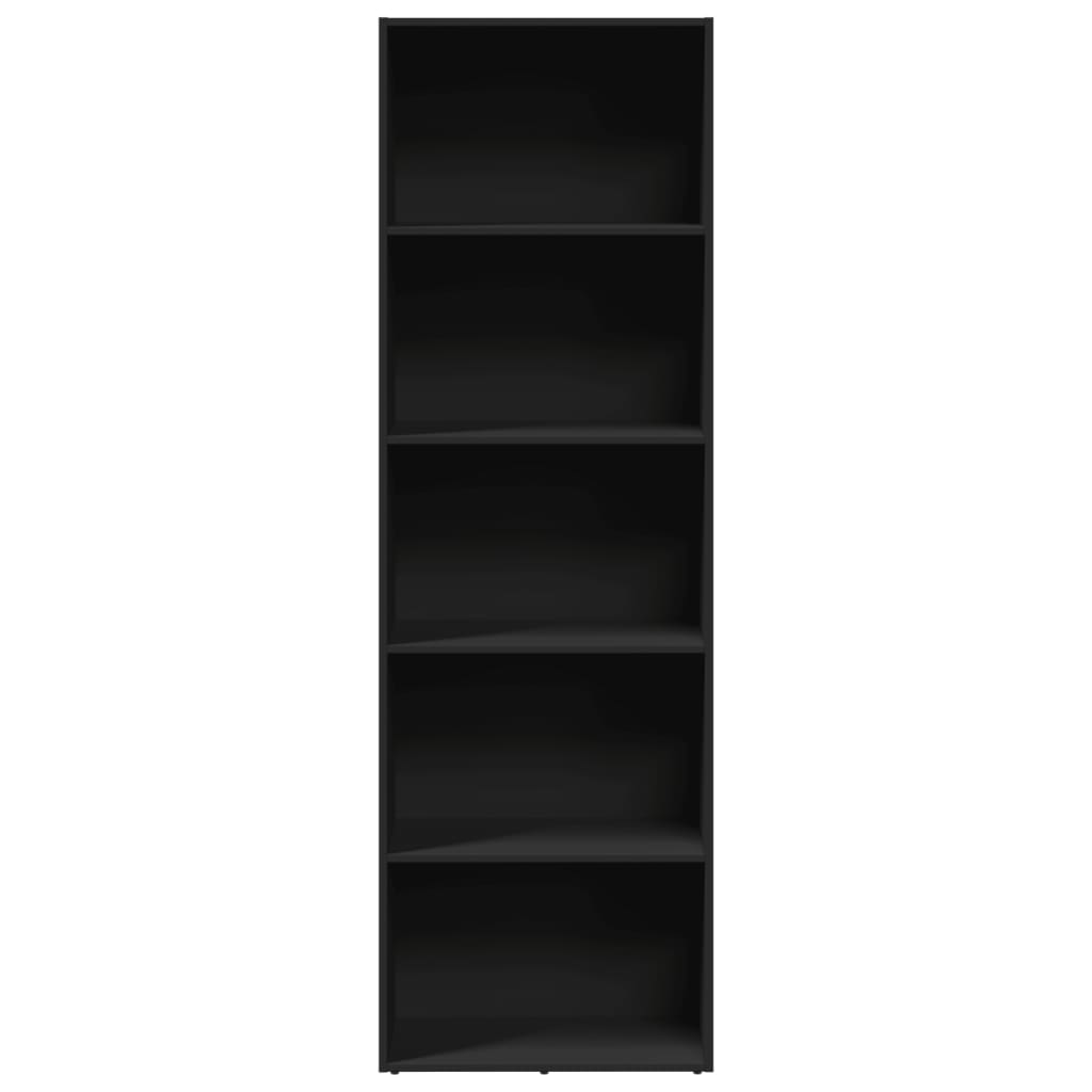fekete szerelt fa könyvespolc 60 x 30 x 189 cm