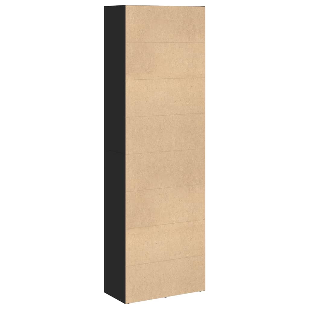 fekete szerelt fa könyvespolc 60 x 30 x 189 cm