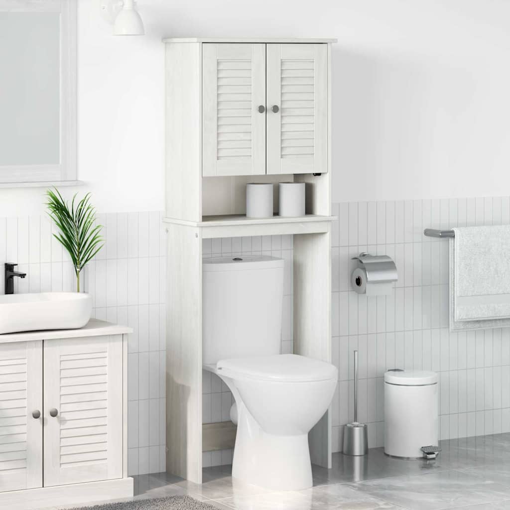 WC Szekrény polcokkal VIGO Fehér 60 x 27 x 161 cm Tömör fenyőfa