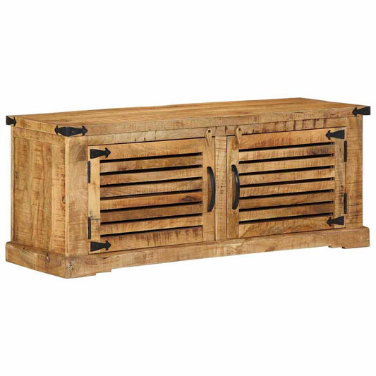 Cipőszekrény tárolóval Barna 110 x 38 x 45 cm Tömör mangófa