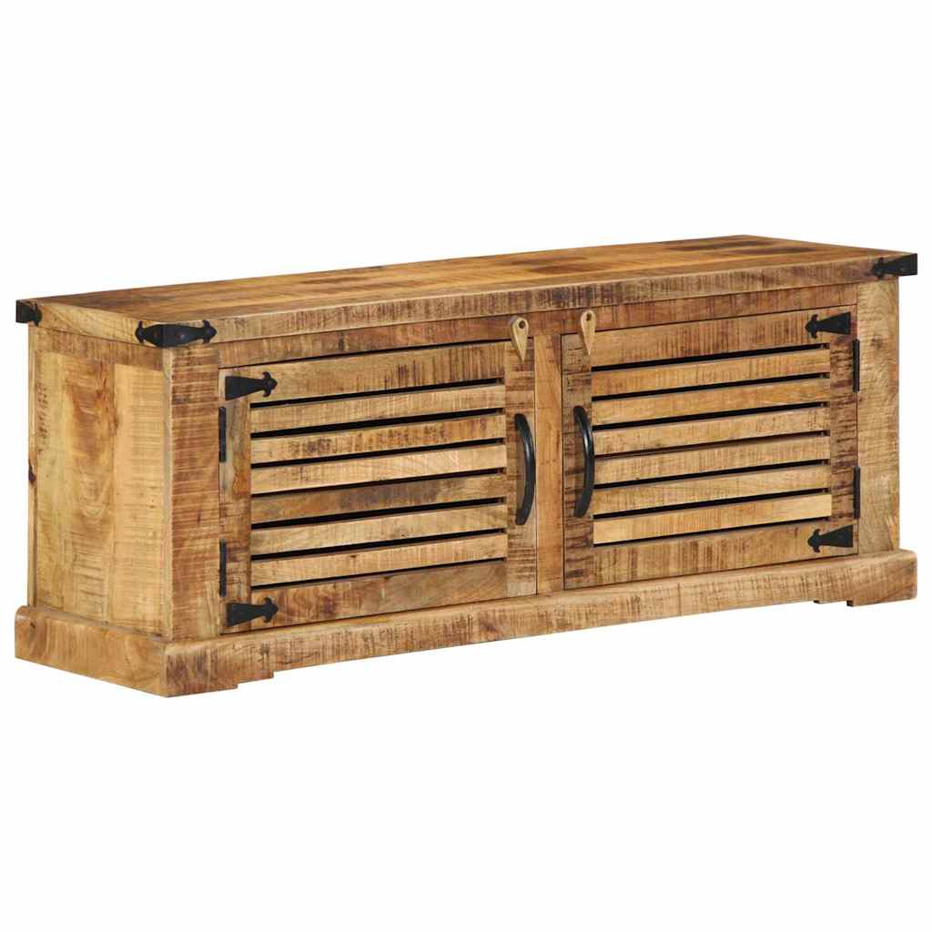 Cipőszekrény tárolóval Barna 110 x 38 x 45 cm Tömör mangófa