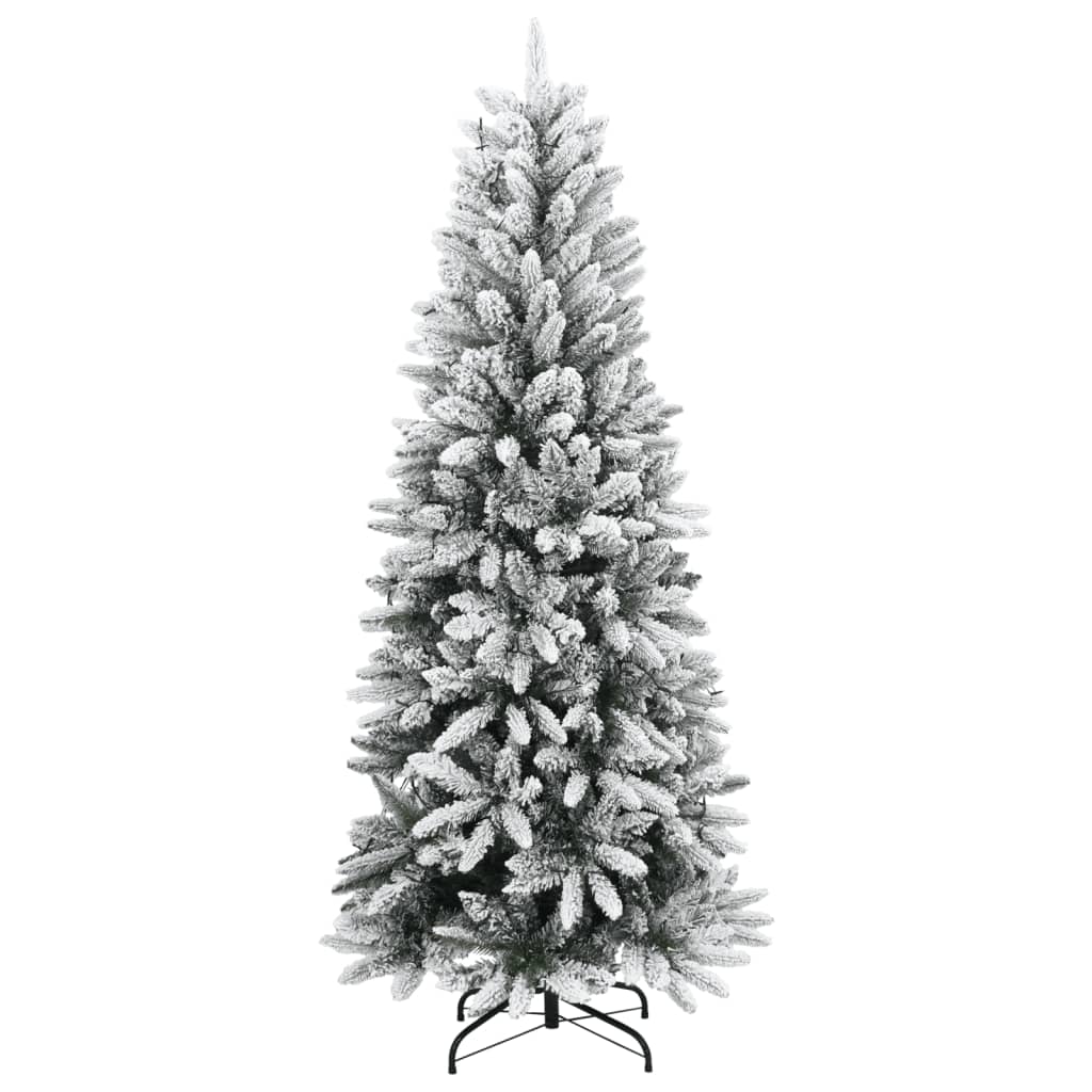 műkarácsonyfa 150 LED-del és pelyhes hóval 120 cm