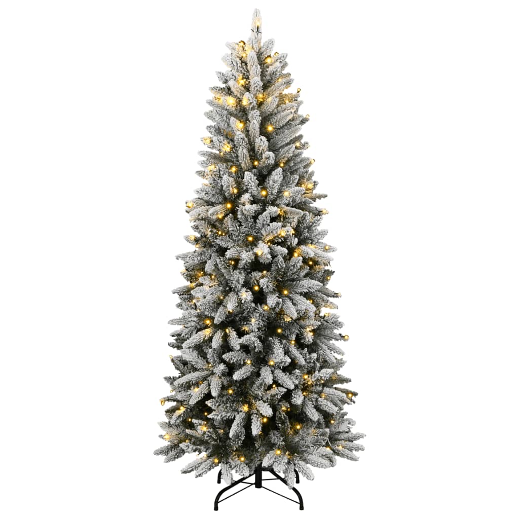 műkarácsonyfa 150 LED-del és hóval 150 cm