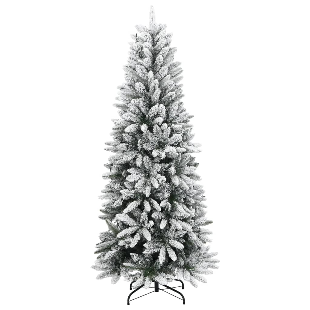 műkarácsonyfa 300 LED-del és pelyhes hóval 180 cm