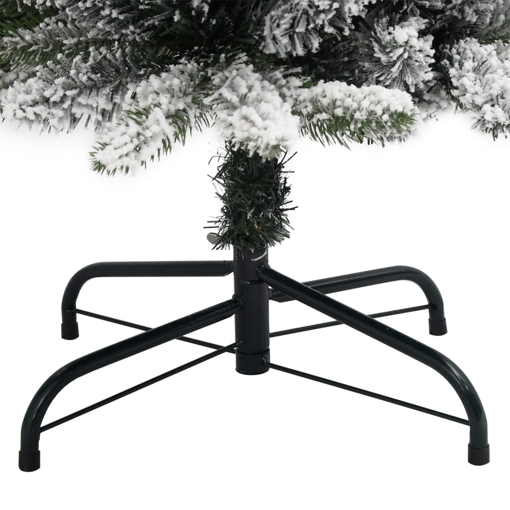 műkarácsonyfa 150 LED-del és pelyhes hóval 120 cm