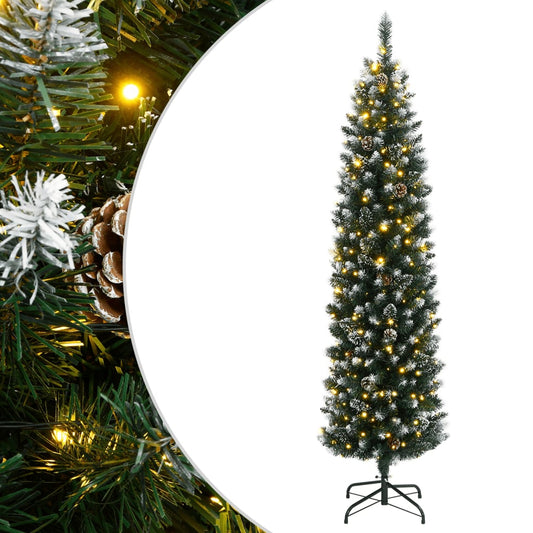vékony műkarácsonyfa 150 LED-del 120 cm