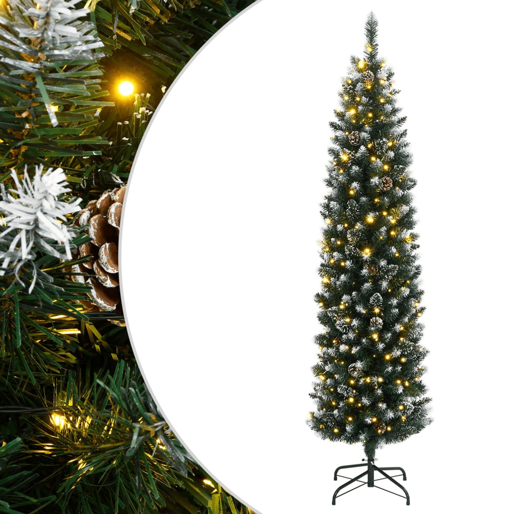 vékony műkarácsonyfa 150 LED-del 150 cm