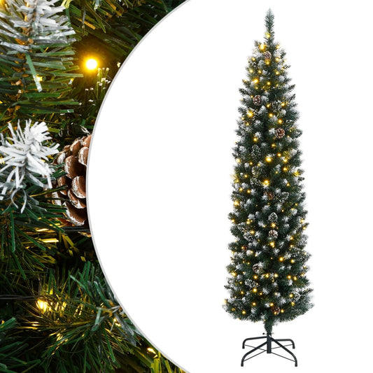 vékony műkarácsonyfa 300 LED-del 180 cm