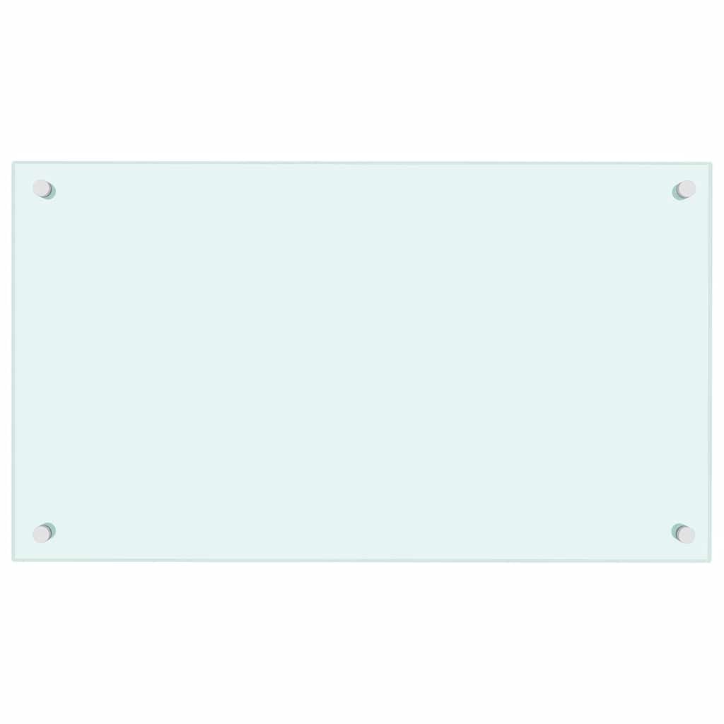 2 db fehér edzett üveg konyhai falburkoló 70 x 40 cm