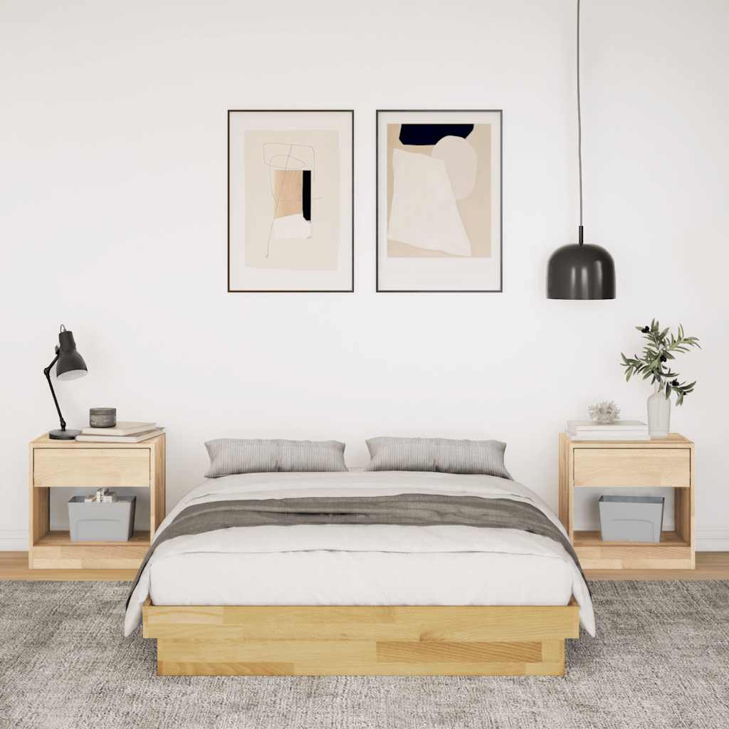 ágykeret matrac nélkül 120x200 cm tömör fa tölgyfa