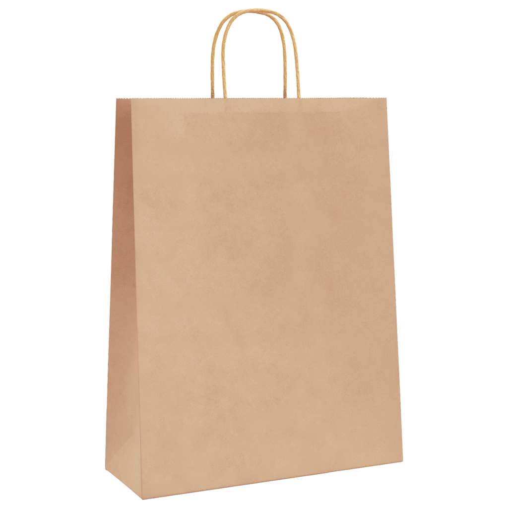50 db barna papírzacskók fogantyúkkal 32x12x42 cm