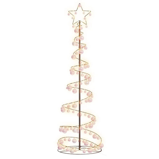 meleg fehér LED karácsonyfa gömbökkel 120 LED 180 cm