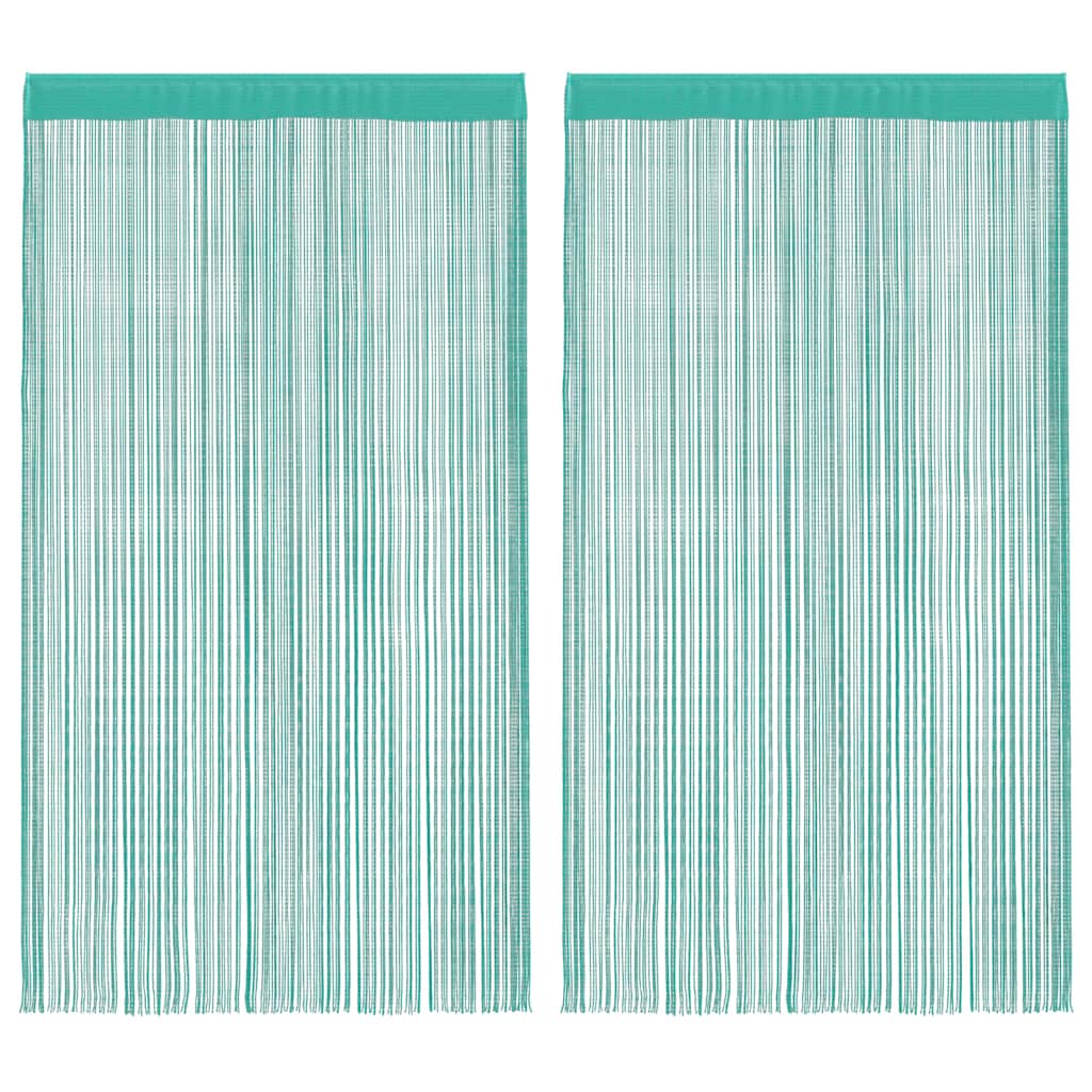 2 db türkiz zsinórfüggöny 100 x 250 cm