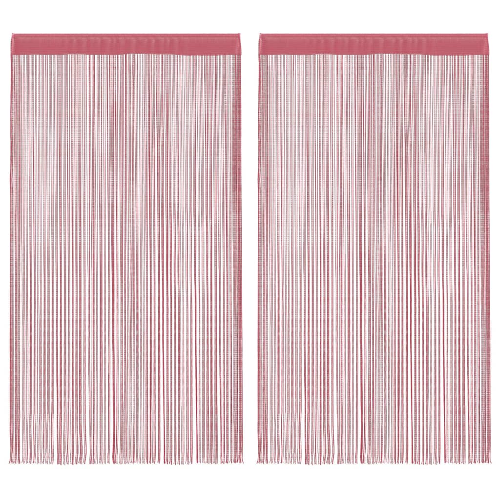 2 db rózsaszín zsinórfüggöny 140 x 250 cm