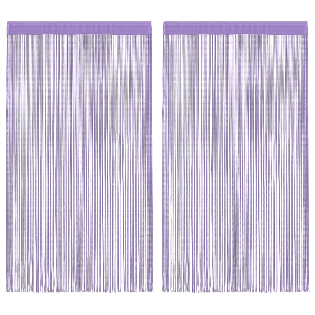 2 db lila zsinórfüggöny 140 x 250 cm