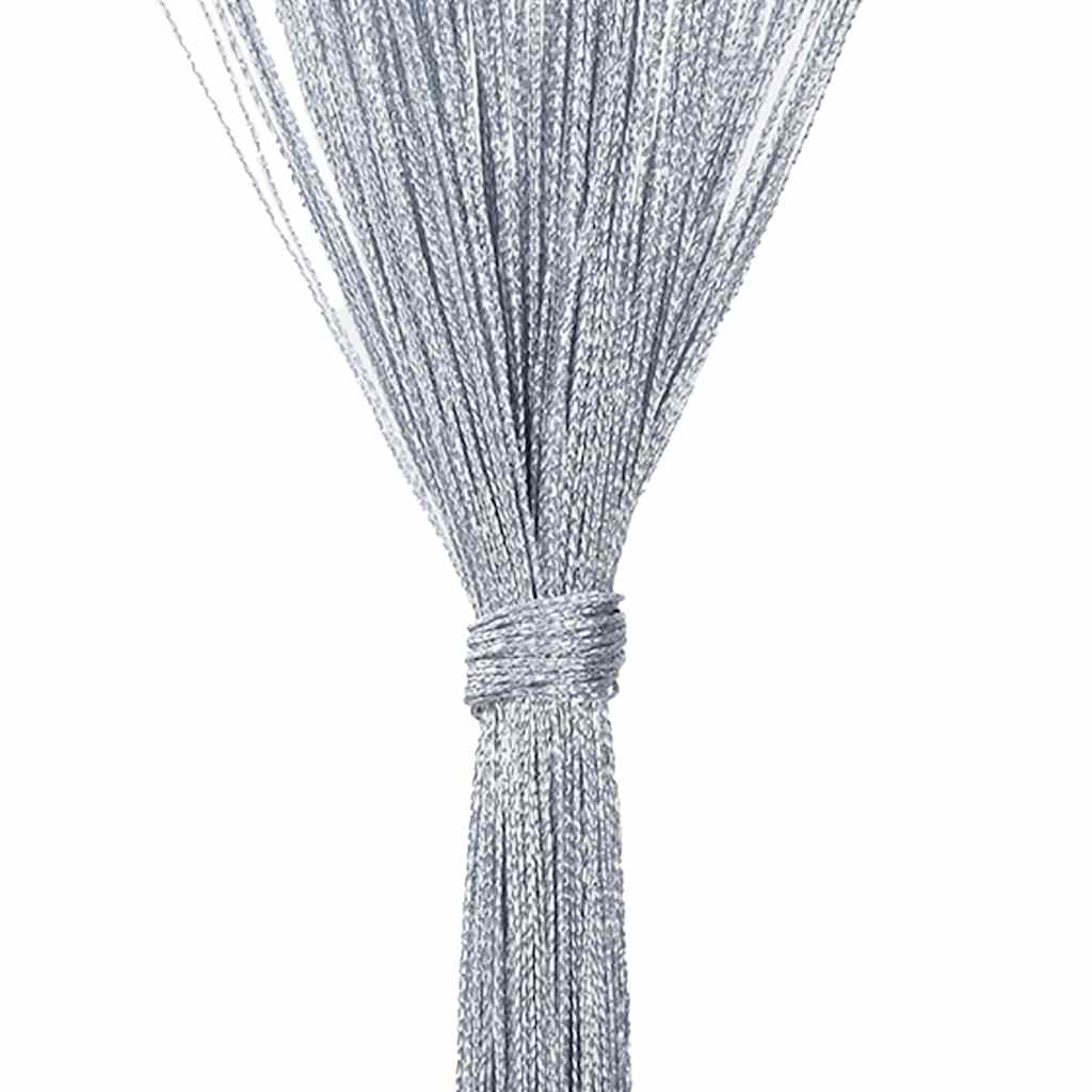 2 db világosszürke zsinórfüggöny 100 x 250 cm