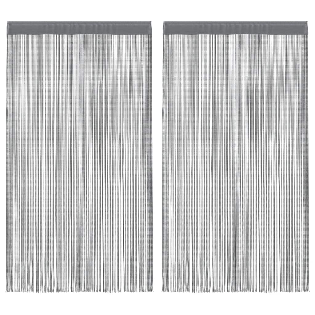 2 db antracit színű zsinóros függöny 100 x 250 cm