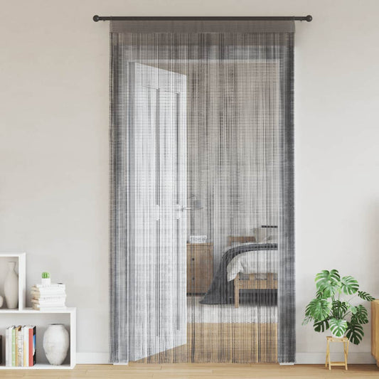 2 db antracit színű zsinóros függöny 100 x 250 cm