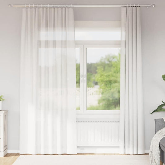 2 db fehér voile függönyök rúd zsebekkel