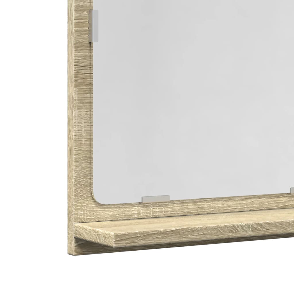 sonoma tölgy szerelt fa tükrös fürdőszobaszekrény 40x11x37 cm