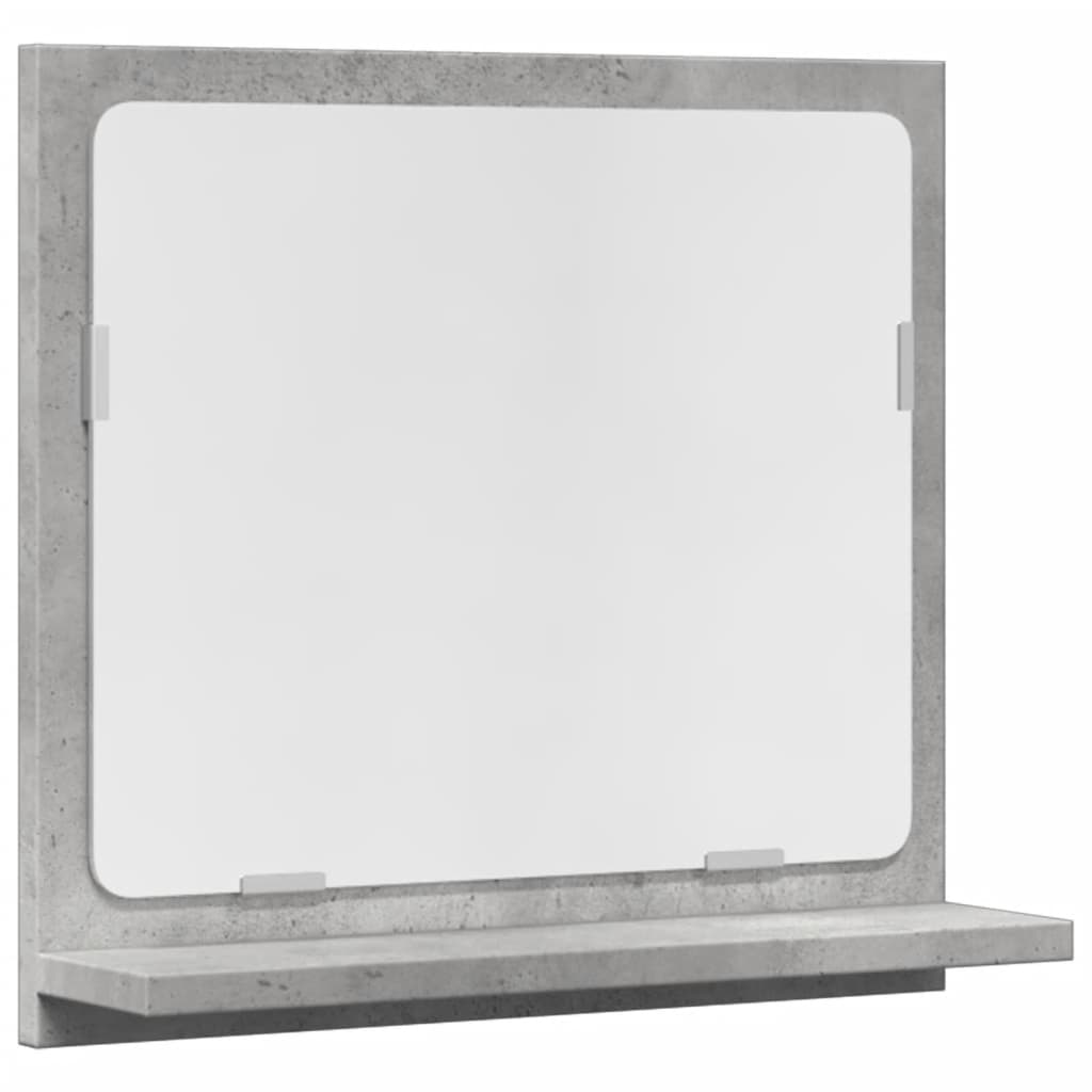 betonszürke szerelt fa tükrös fürdőszobaszekrény 40x11x37 cm