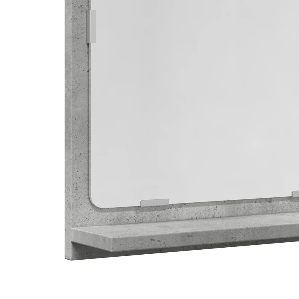 betonszürke szerelt fa tükrös fürdőszobaszekrény 40x11x37 cm
