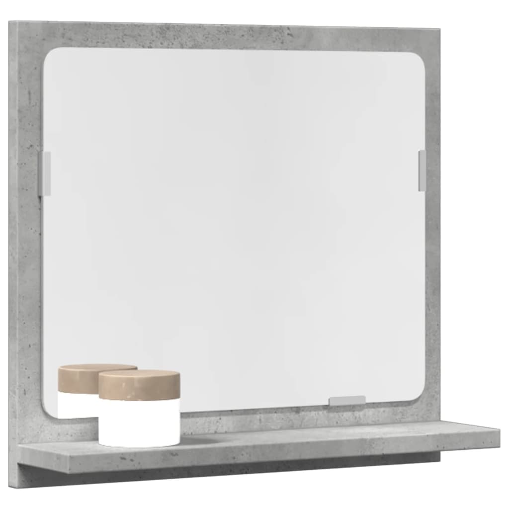 betonszürke szerelt fa tükrös fürdőszobaszekrény 40x11x37 cm