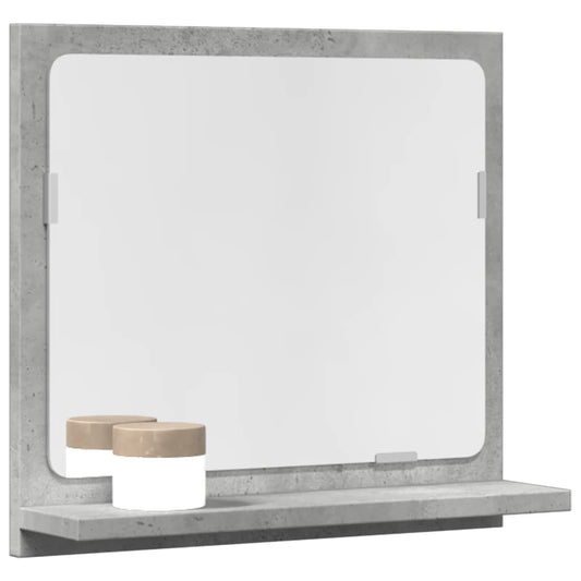 betonszürke szerelt fa tükrös fürdőszobaszekrény 40x11x37 cm