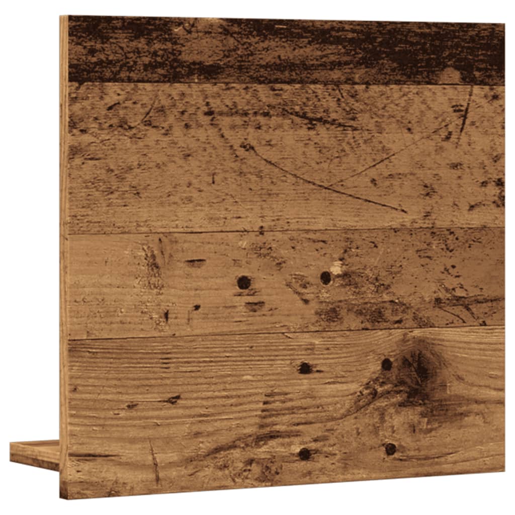 antik fa színű szerelt fa tükrös fürdőszobaszekrény 40x11x37 cm