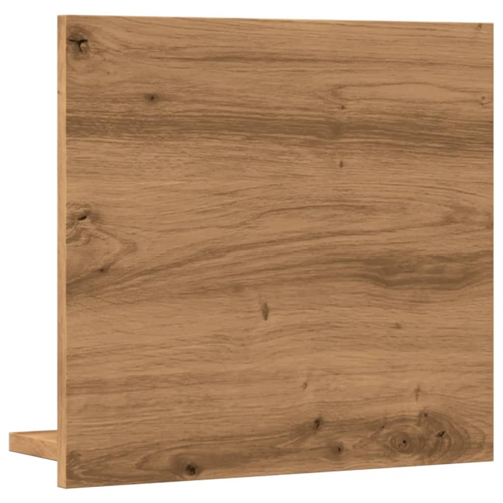 kézműves tölgy szerelt fa tükrös fürdőszobaszekrény 40x11x37 cm