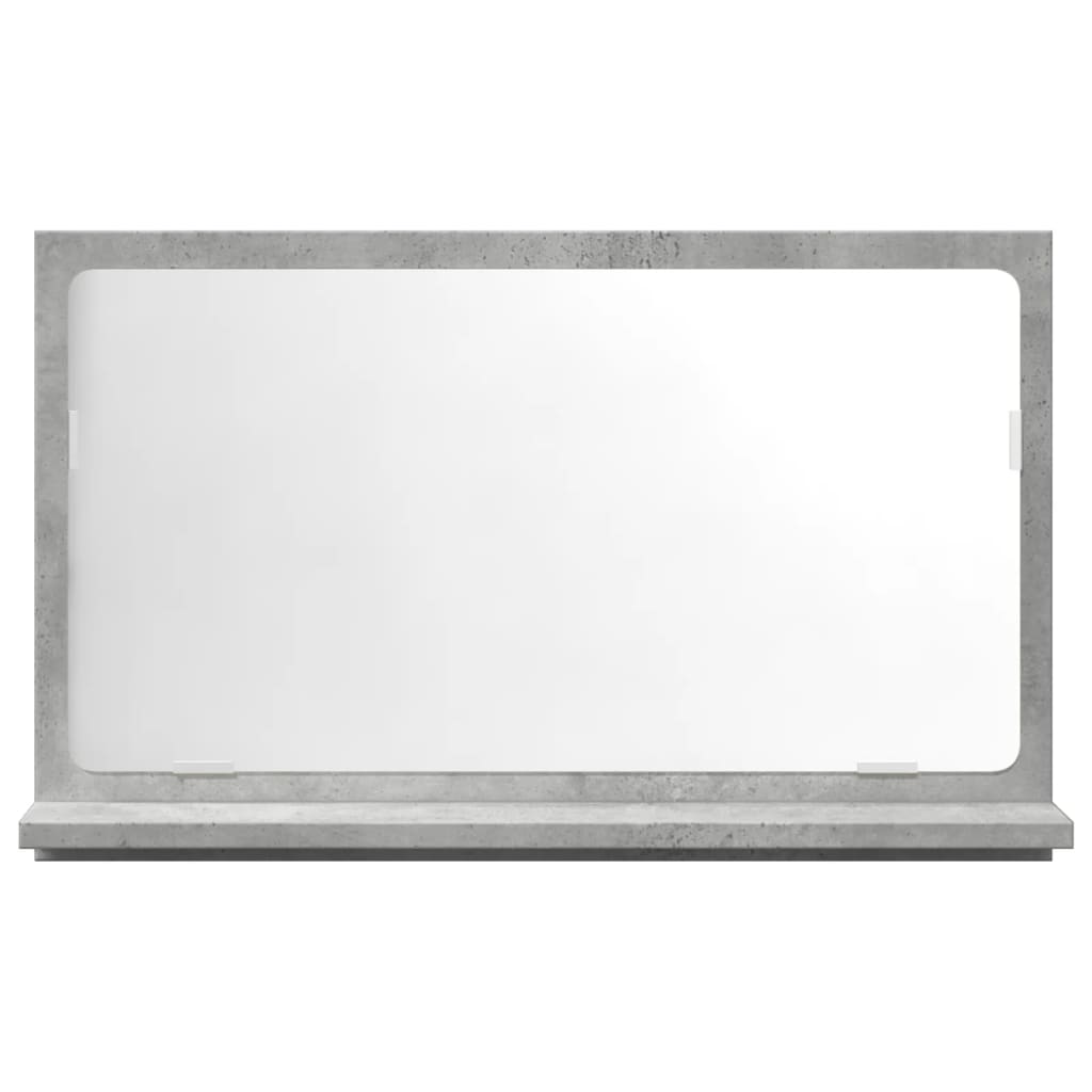 betonszürke szerelt fa tükrös fürdőszobaszekrény 60x11x37 cm