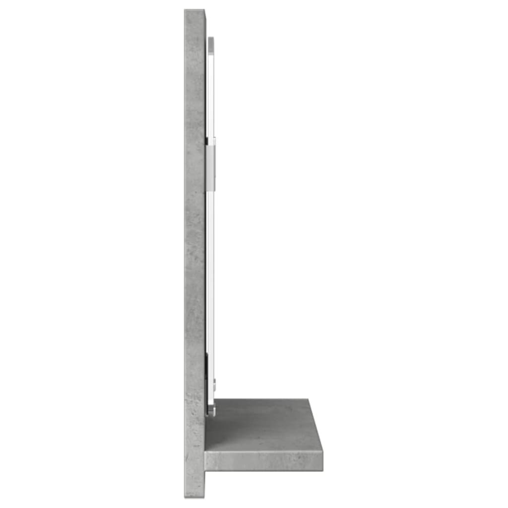 betonszürke szerelt fa tükrös fürdőszobaszekrény 60x11x37 cm