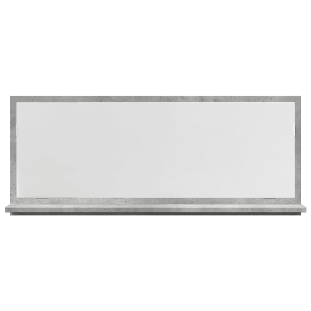 betonszürke szerelt fa tükrös fürdőszobaszekrény 90x11x37 cm