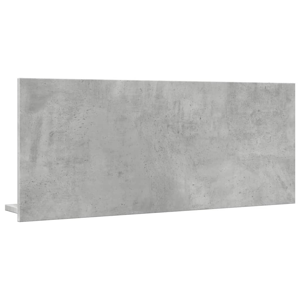 betonszürke szerelt fa tükrös fürdőszobaszekrény 90x11x37 cm