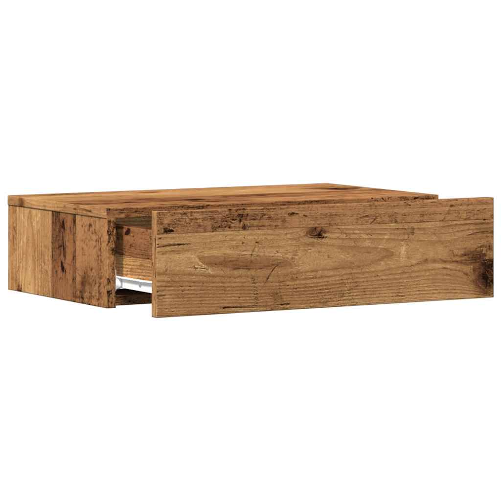 antik fa színű TV-szekrény LED-lámpákkal 60x35x15,5 cm