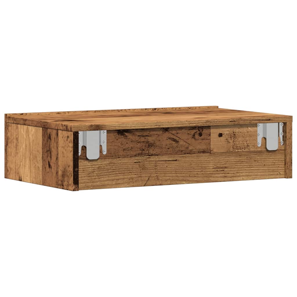 antik fa színű TV-szekrény LED-lámpákkal 60x35x15,5 cm