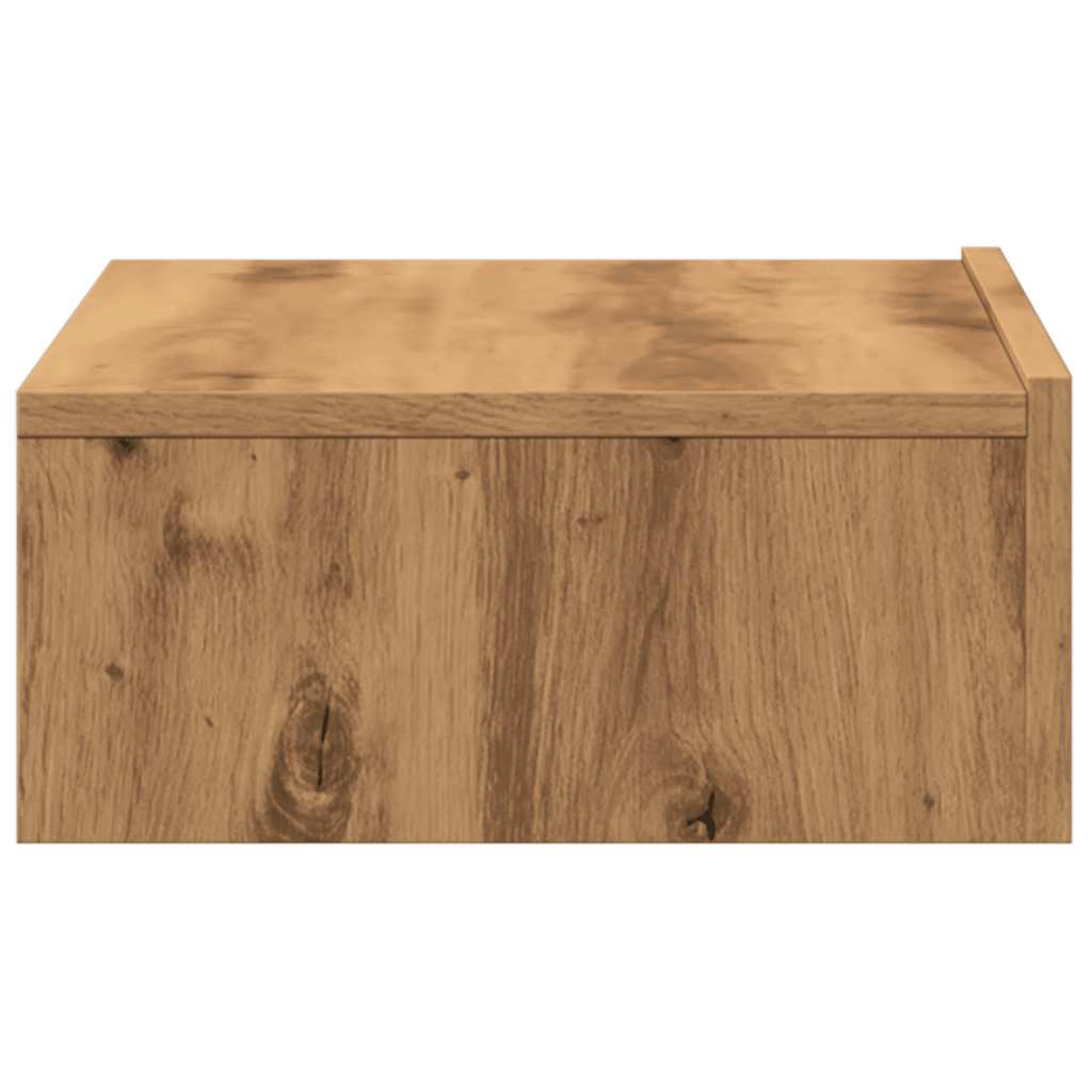 2 db kézműves tölgyszínű TV-szekrény LED-lámpákkal 60x35x15,5cm