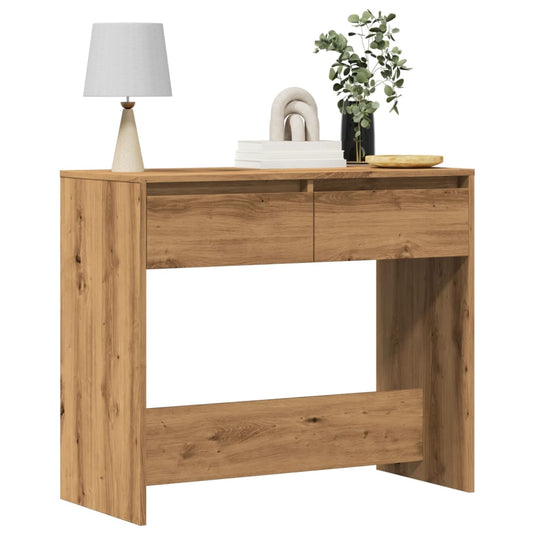 kézműves tölgy színű szerelt fa dohányzóasztal 89x41x76,5 cm