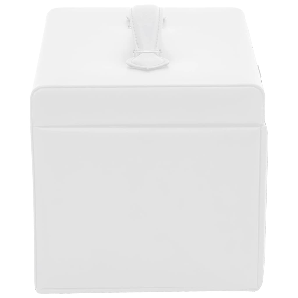 ékszerdoboz 3 rétegű tükörrel zárható fehér 26x18x17,5 cm