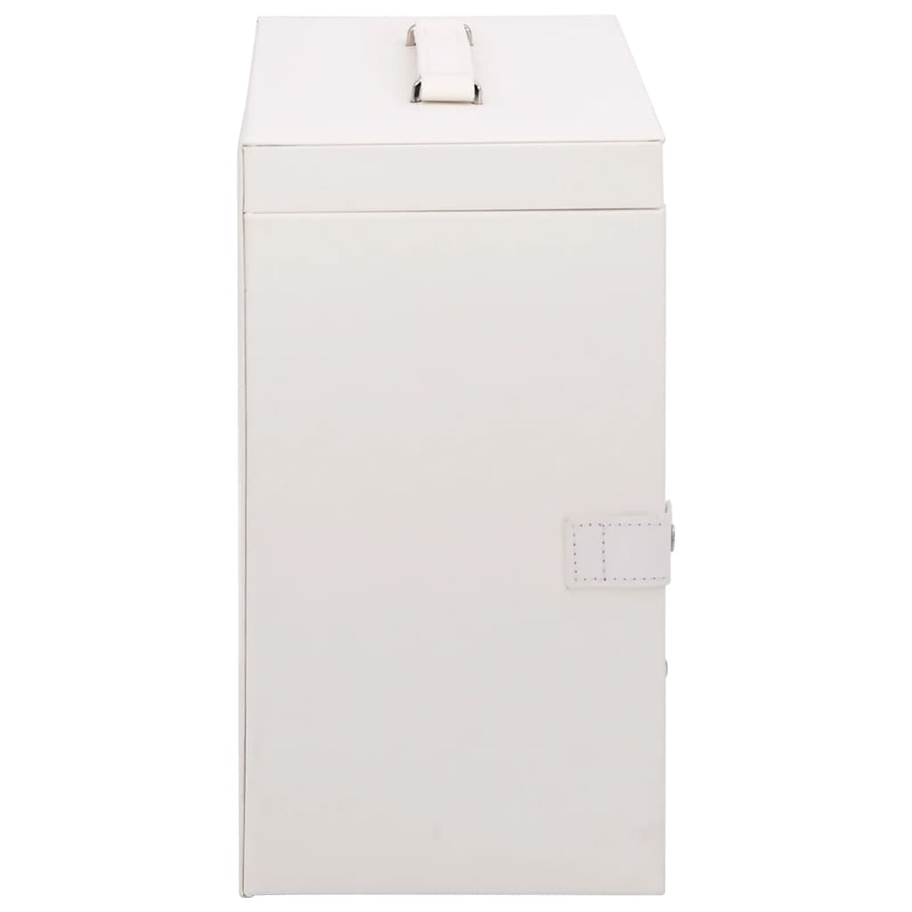 ékszerdoboz 5 rétegű tükörrel zárható fehér színű