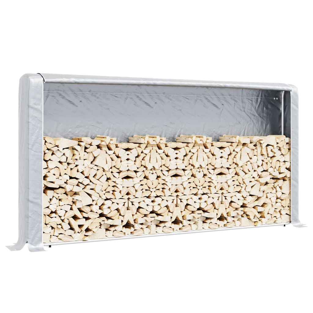 Tűzifa állvány esővédővel 300x25x150 cm Horganyzott acél