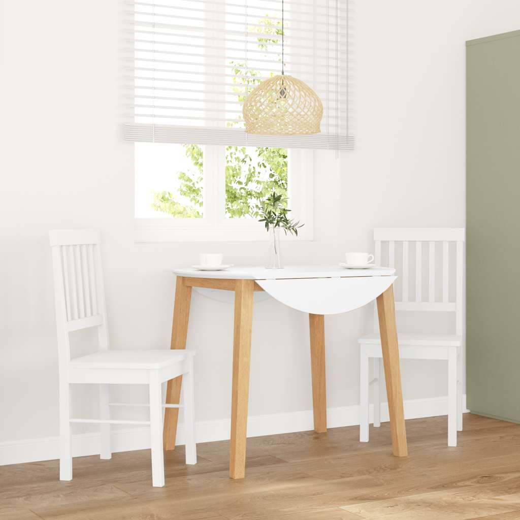 2 db fehér tömörfa gumiból készült étkezőszékek