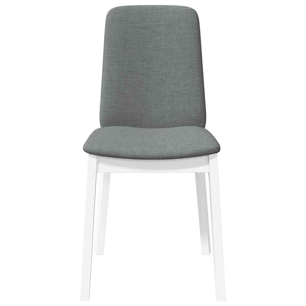 2 db fehér tömörfa gumiból készült étkezőszékek párnákkal