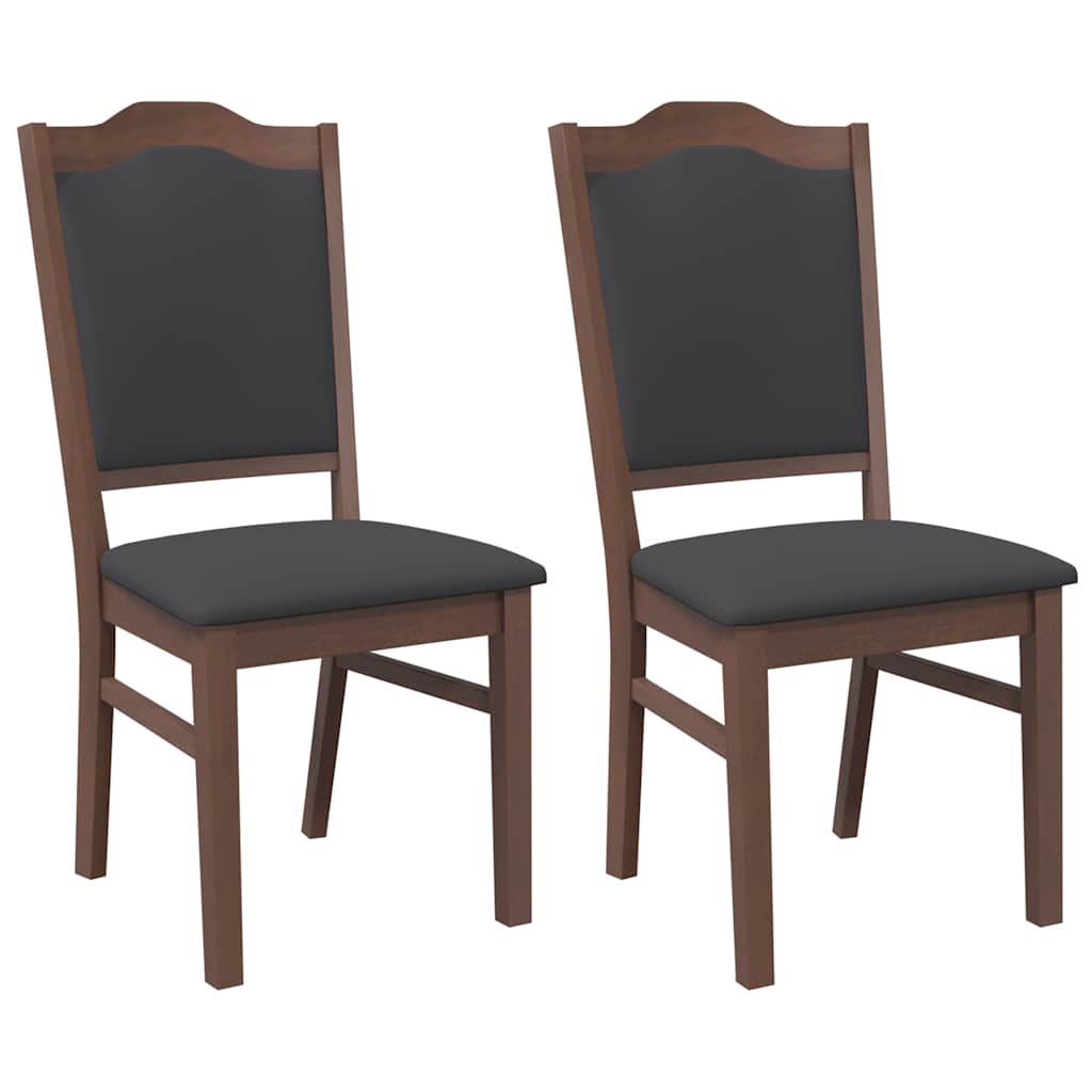 2 db barna tömörfa gumiból készült étkezőszékek párnákkal