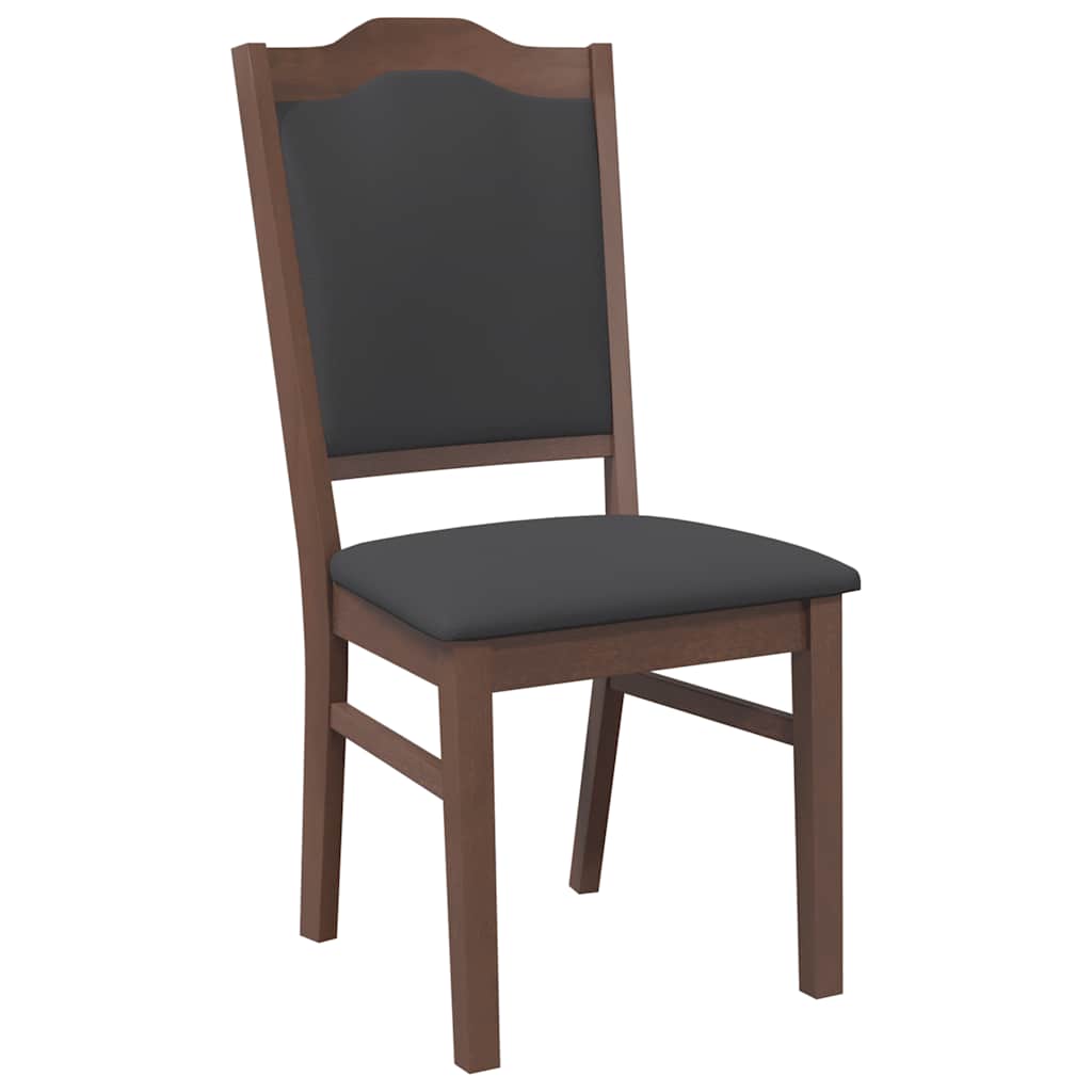 2 db barna tömörfa gumiból készült étkezőszékek párnákkal