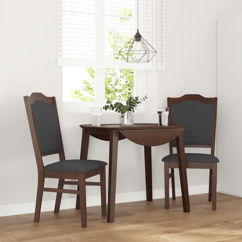 2 db barna tömörfa gumiból készült étkezőszékek párnákkal