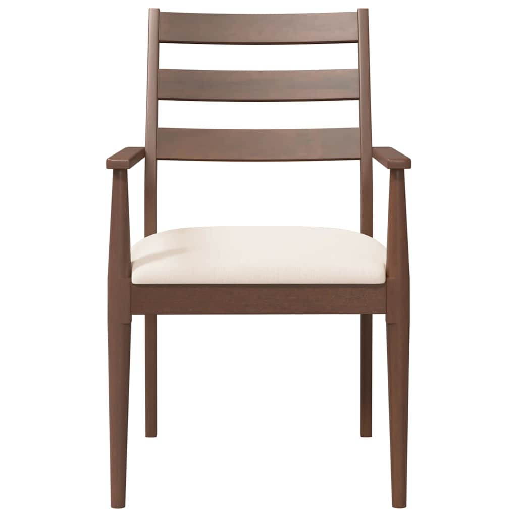 2 db barna tömörfa gumiból készült étkezőszékek párnákkal